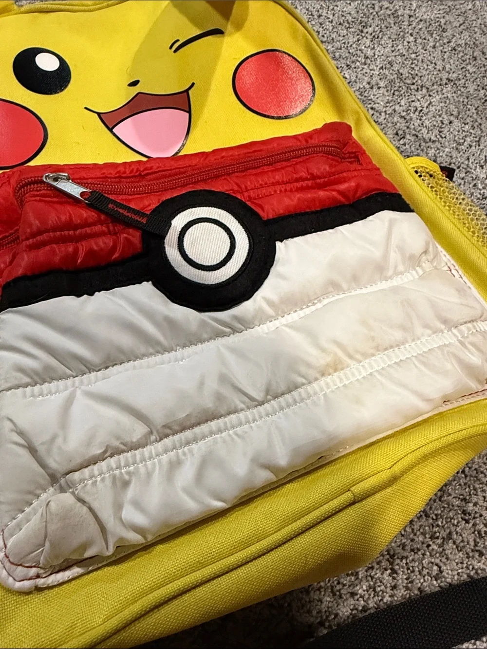 Pikachu Yellow Kids Backpack with Poké Ball Front Pocket